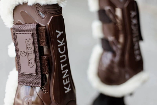 Kentucky ochraniacze Vegan Sheepskin Tendon Velcro - brązowe