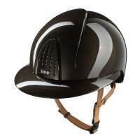 Kask KEP Smart NOVA POLO Polish - brązowy z beżowymi paskami