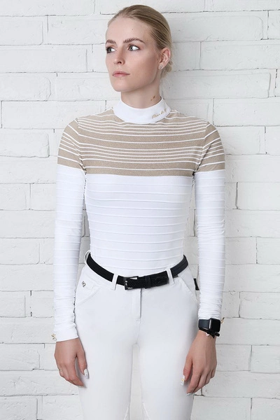 Koszula konkursowa Fleur de Lys Equestrian Scilla - biel / beż