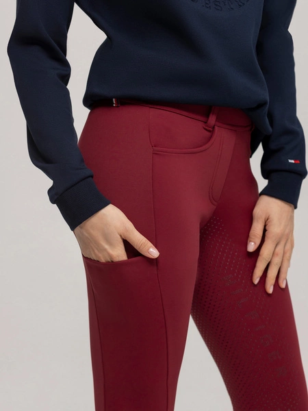 Ocieplane legginsy Tommy Hilfiger Vermont - burgundowe