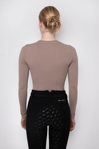 Koszulka treningowa Fleur de Lys Equestrian Rose - coffee