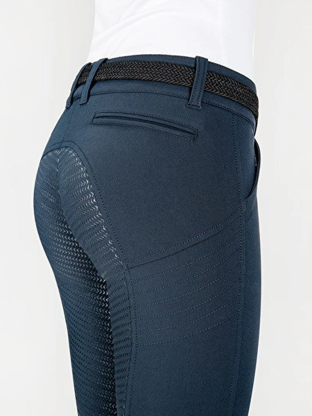 Bryczesy Equiline modelujące sylwetkę X-Shape z pełnym lejem X-Grip - granatowe