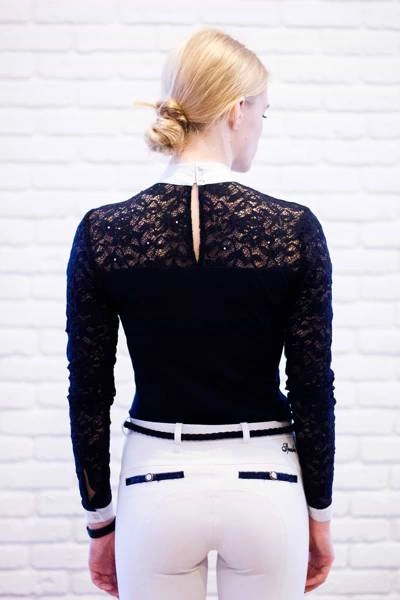 Koszula konkursowa Fleur de Lys Equestrian Flash - granatowa