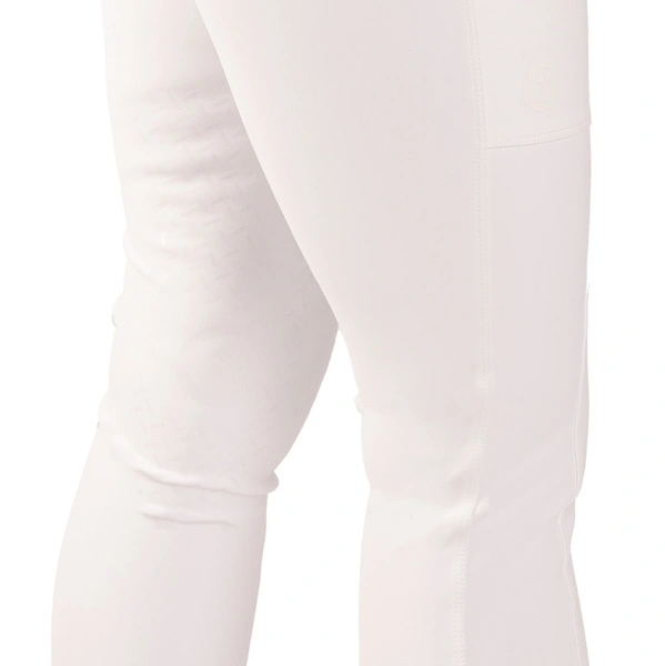 Damskie legginsy Kentucky Classic z kolanowym lejem - białe