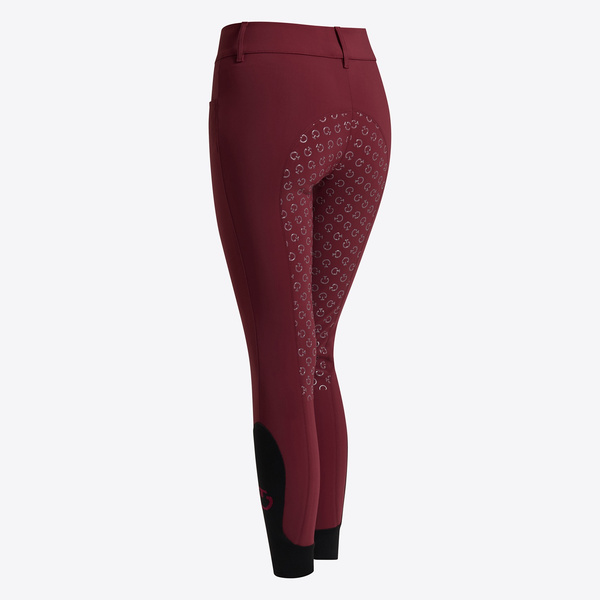 Bryczesy American Full Grip z wysokim stanem Cavalleria Toscana - bordowe
