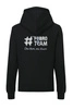 Bluza #FebroTeam z haftem na rękawie - czarna z błękitnymi detalami