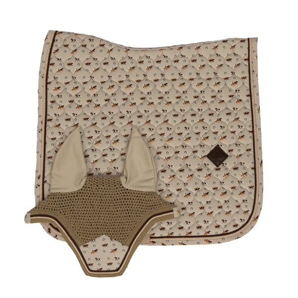 Kentucky czaprak Velvet Horse printing - beżowy