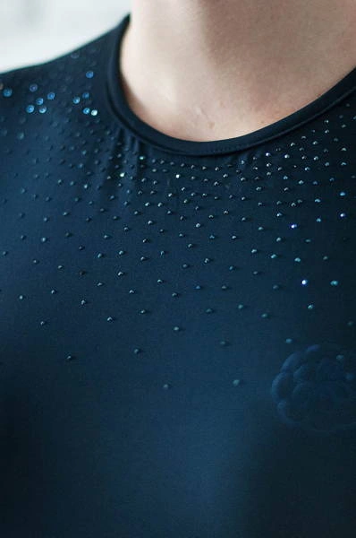 Koszulka treningowa Fleur de Lys Equestrian Rose - granatowa