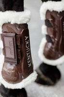 Kentucky ochraniacze Vegan Sheepskin Tendon Velcro - brązowe