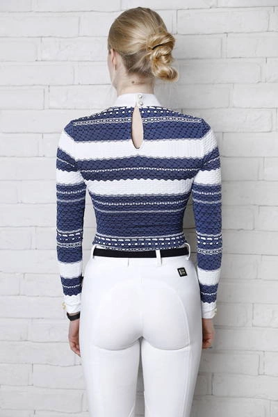 Koszula konkursowa Fleur de Lys Equestrian Chamomile -granatowa