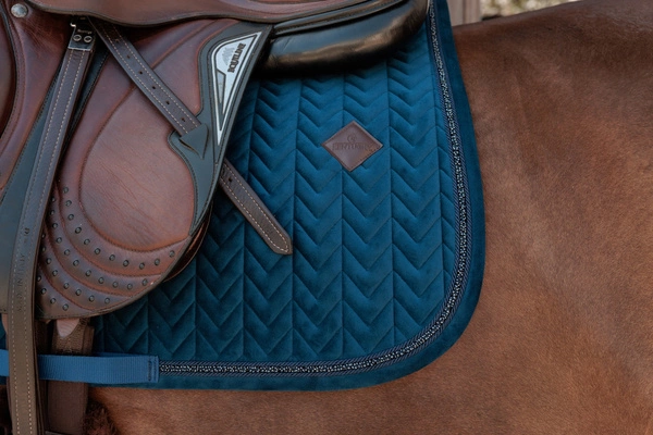 Kentucky czaprak Velvet Mini Pearls - granatowy