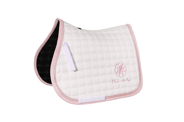 Czaprak Fleur de Lys Classic Premium - biało-różowy