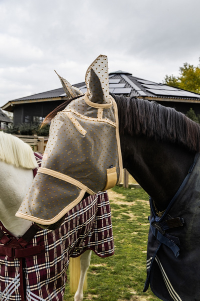  Kentucky Fly Mask Heart - maska na owady - beżowa