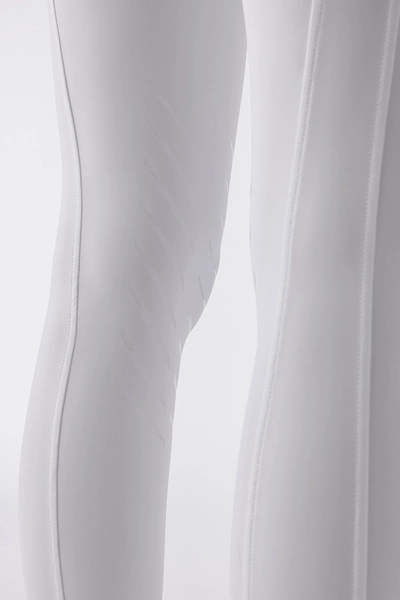 Legginsy z wysokim stanem i lejem kolanowym Equiline Carbek - białe