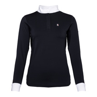 Damska koszula konkursowa Kingsland Classic Women's Long-Sleeved with Standing Collar - granatowa