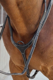 Skórzano-elastyczny napierśnik z plecionką Dy'on Bridge Breastplate D Collection - czarny