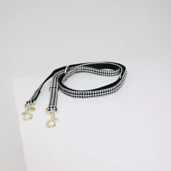 Smycz Kentucky Pied-de-Poule 2m - czarna