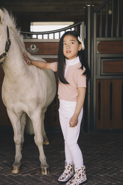 Dziewczęce bryczesy z pełnym lejem Kentucky Sammy - białe