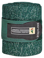 Komplet brokatowych bandaży Equiline Glitter - zielone