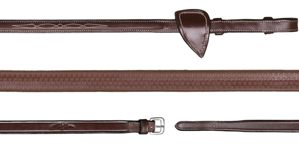 Gumowe wodze 5/8" Dy'on US Jumping - brązowe