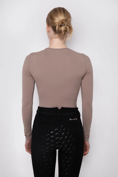 Koszulka treningowa Fleur de Lys Equestrian Rose - coffee