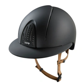 Kask KEP Smart NOVA POLO Textile - czarny z brązowymi paskami
