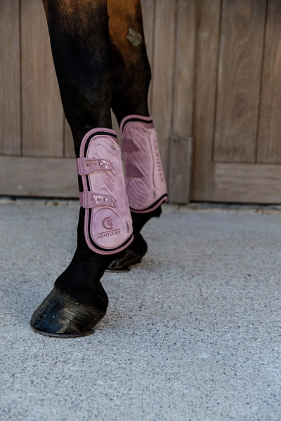 Kentucky Ochraniacze Bamboo Tendon Elastic Velvet na przednie nogi - różowe