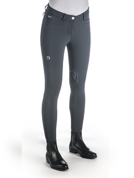 Damskie bryczesy Ego7 Jumping EJ z kolanowym lejem - ciemnoszare green grey