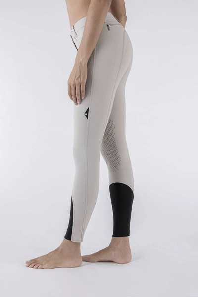 Damskie bryczesy Equiline Ash z kolanowym lejem X-Grip - beżowe