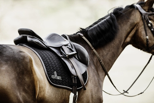 Kentucky czaprak Leather Fishbone - czarny