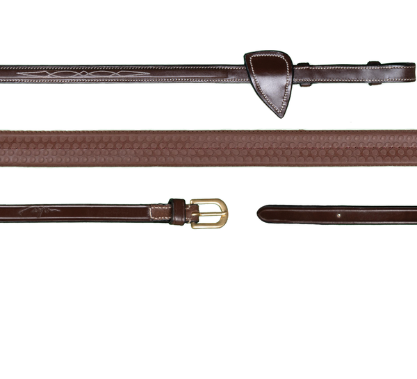 Gumowe wodze 5/8" Dy'on D Collection - brązowe