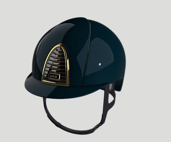 Kask KEP Cromo 2.0 Shine with Chrome Mirrors and Crystals - granatowy z granatowymi paskami