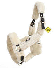 Bezpieczny kantar z futrem Equiline Terris - naturalny