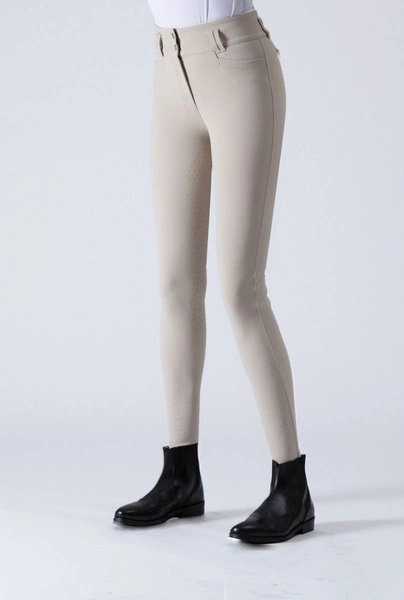 Bryczesy z wysokim stanem Ego7 CA z pełnym lejem - beżowe