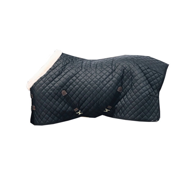Kentucky derka stajenna 160 g - czarna z naturalnym futrem