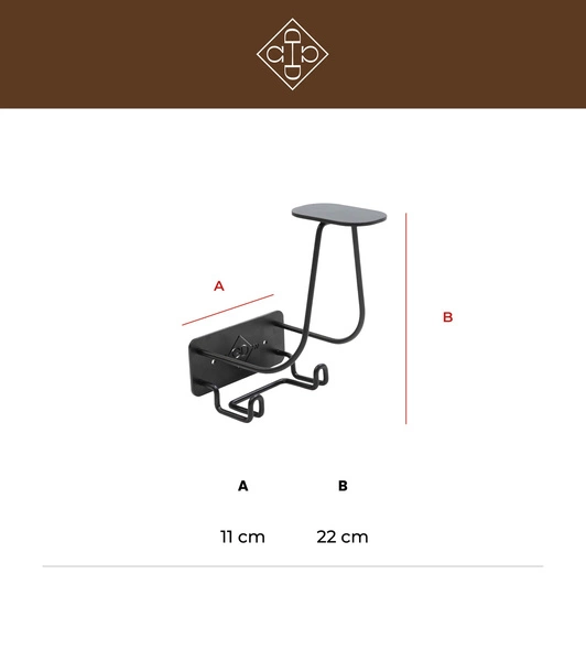 Stojak na kask Kentucky z wieszakiem - srebrny
