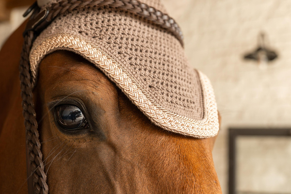 Nauszniki Kentucky Wellington Plaited Glitter Rope - beżowe