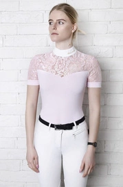 Koszula konkursowa Fleur de Lys Equestrian Cristall Short - różowa