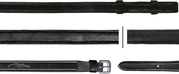 Skórzano-gumowe wodze 5/8" Dy'on Hunter New English - czarne