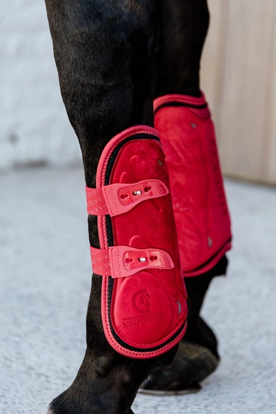 Kentucky Ochraniacze Bamboo Tendon Elastic Velvet na przednie nogi - czerwone