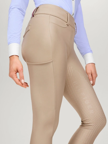 Legginsy ze szlufkami Tommy Hilfiger Highland Hybrid - beżowe