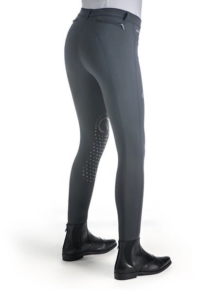 Damskie bryczesy Ego7 Jumping EJ z kolanowym lejem - ciemnoszare green grey