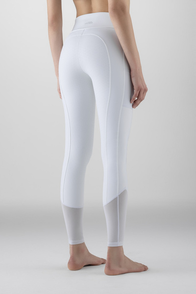 Legginsy z wysokim stanem z pełnym lejem Equiline Gesrifh - białe
