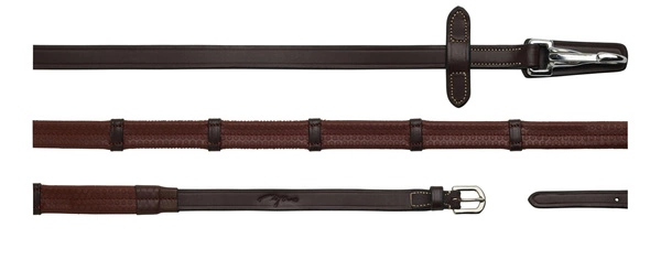 Gumowe wodze 5/8" z zapięciem na karabińczyki Dy'on Working - brązowe