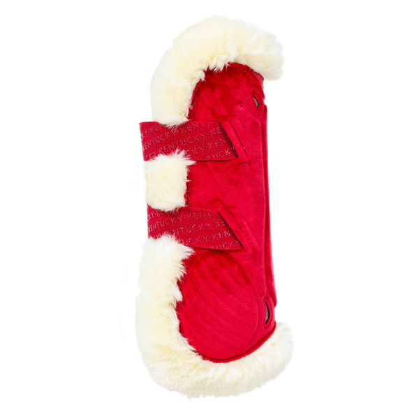 Kentucky Ochraniacze Bamboo Vegan Sheepskin Tendon Boots Elastic Velvet na przednie nogi - czerwone