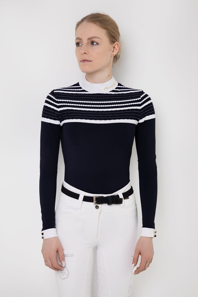 Koszula konkursowa Fleur de Lys Equestrian Moonflower - granatowa