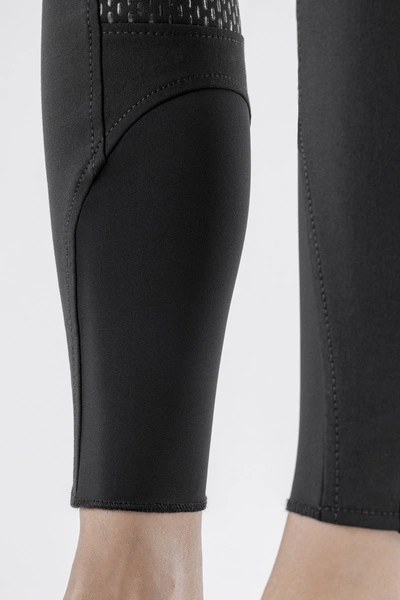 Damskie bryczesy Equiline Cedar z pełnym lejem - czarne