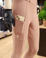 Damskie legginsy Kentucky Classic z kolanowym lejem - pudrowy róż