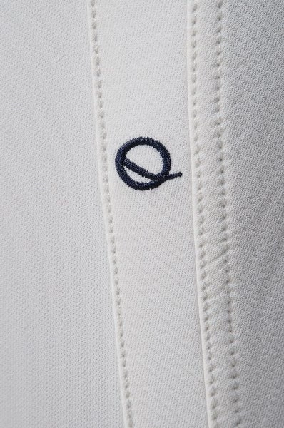 Damskie bryczesy Eqode by Equiline Delma z lejem kolanowym Q-Grip - białe