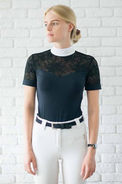 Koszula konkursowa Fleur de Lys Equestrian Lily  Short - czarna